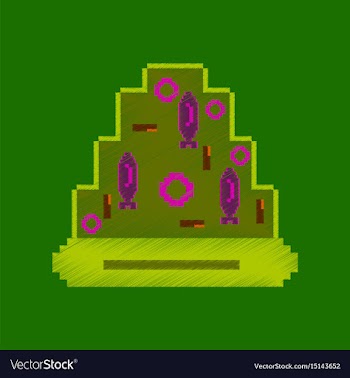 Flat shading style icon pixel pizza with tuna vector image
