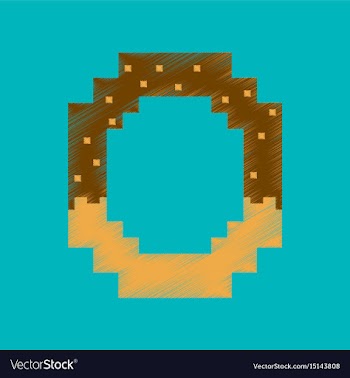 Flat shading style icon pixel pretzel vector image