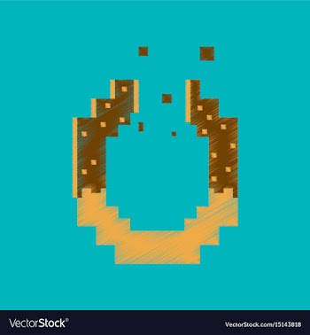 Flat shading style icon pixel pretzel vector image