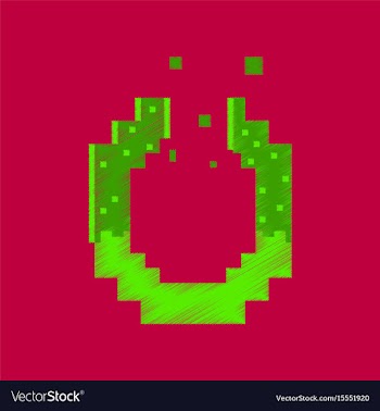 Flat shading style icon pixel pretzel vector image