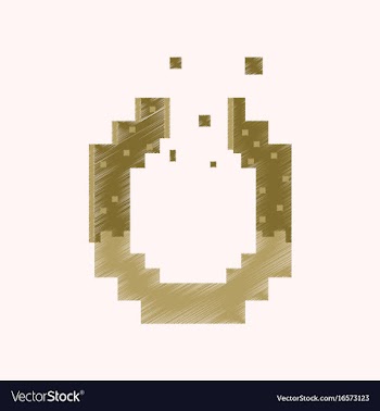 Flat shading style icon pixel pretzel vector image