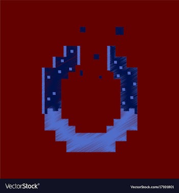 Flat shading style icon pixel pretzel vector image
