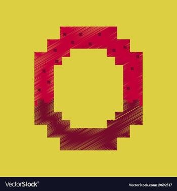 Flat shading style icon pixel pretzel vector image