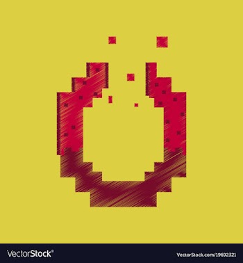Flat shading style icon pixel pretzel vector image