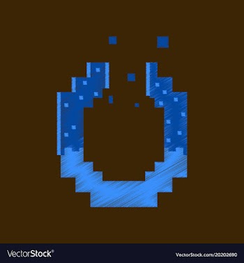 Flat shading style icon pixel pretzel vector image
