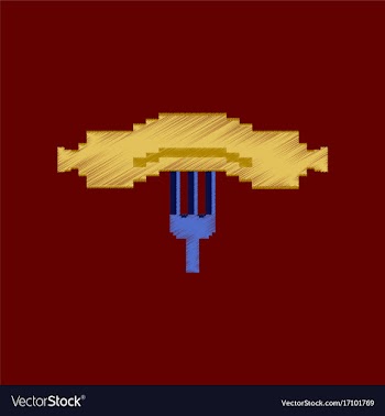 Flat shading style icon pixel sausage on fork vector image