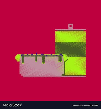 Flat shading style icon pixel soda and hot dog vector image