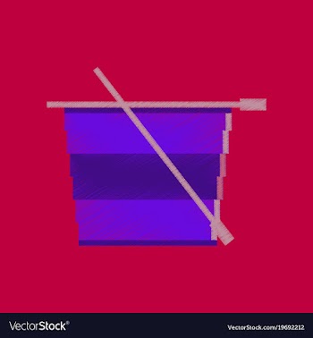 Flat shading style icon pixel tea cup vector image