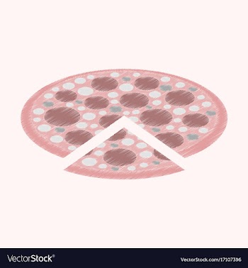 Flat shading style icon pizza vector image