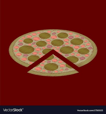 Flat shading style icon pizza vector image