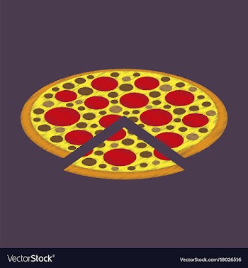 Flat shading style icon pizza vector image