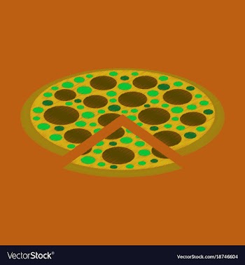 Flat shading style icon pizza vector image