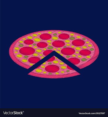 Flat shading style icon pizza vector image