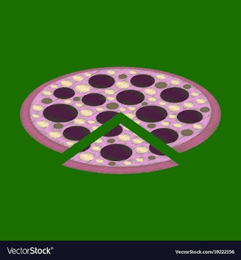 Flat shading style icon pizza vector image