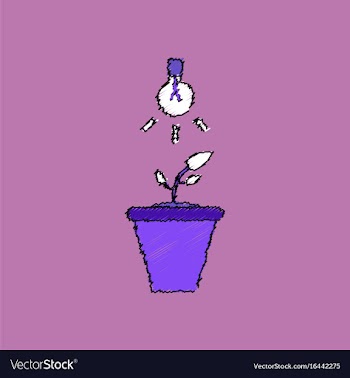 Flat shading style icon plant and light vector image