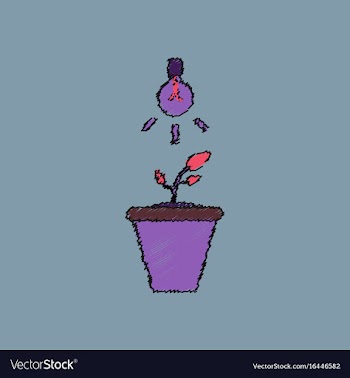 Flat shading style icon plant and light vector image