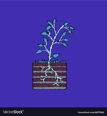 Flat shading style icon plant and root vector image