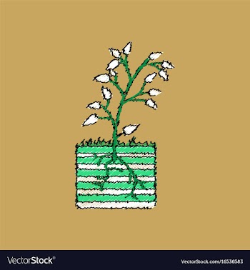 Flat shading style icon plant and root vector image