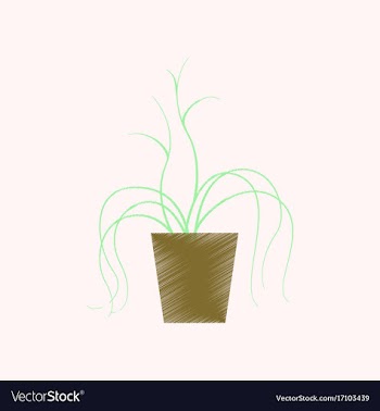 Flat shading style icon plant in a pot vector image
