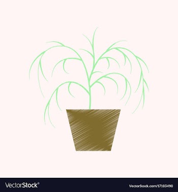 Flat shading style icon plant in a pot vector image