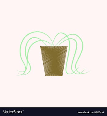 Flat shading style icon plant in a pot vector image