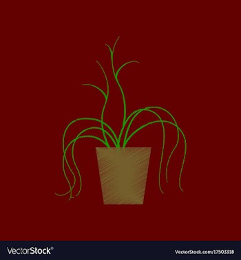 Flat shading style icon plant in a pot vector image
