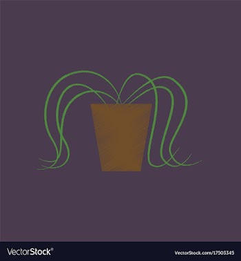 Flat shading style icon plant in a pot vector image
