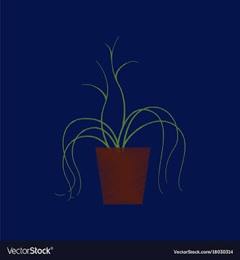 Flat shading style icon plant in a pot vector image