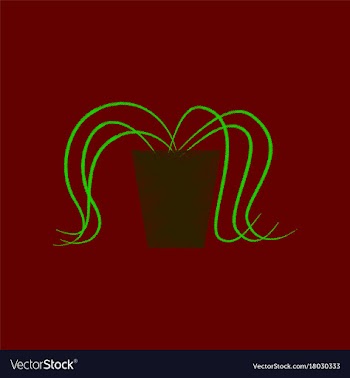 Flat shading style icon plant in a pot vector image