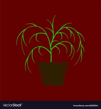 Flat shading style icon plant in a pot vector image