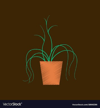 Flat shading style icon plant in a pot vector image