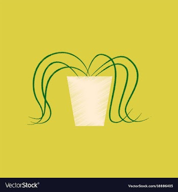 Flat shading style icon plant in a pot vector image