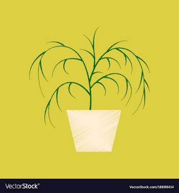 Flat shading style icon plant in a pot vector image
