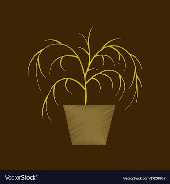 Flat shading style icon plant in a pot vector image
