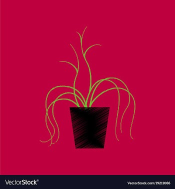 Flat shading style icon plant in a pot vector image