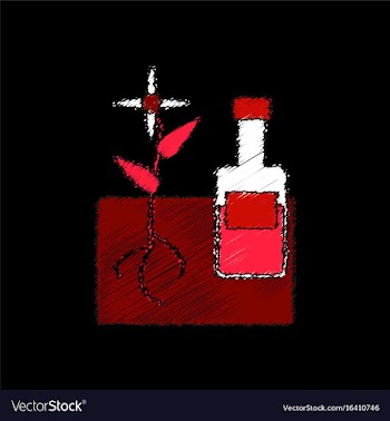 Flat shading style icon plant with bottle vector image