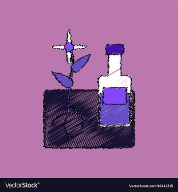 Flat shading style icon plant with bottle vector image