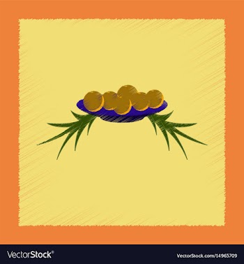 Flat shading style icon plate oranges vector image