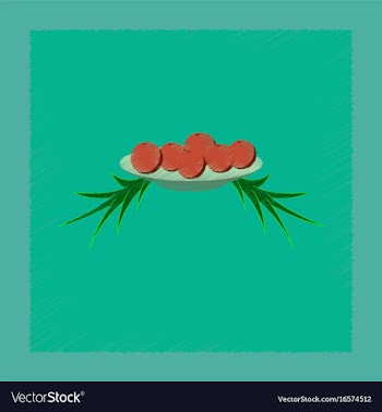 Flat shading style icon plate oranges vector image