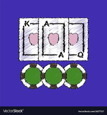 Flat shading style icon playing cards and chips vector image