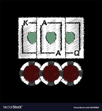 Flat shading style icon playing cards and chips vector image