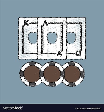 Flat shading style icon playing cards and chips vector image