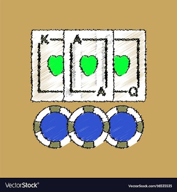 Flat shading style icon playing cards and chips vector image