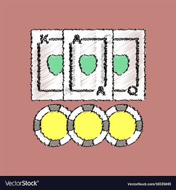 Flat shading style icon playing cards and chips vector image