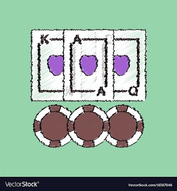 Flat shading style icon playing cards and chips vector image