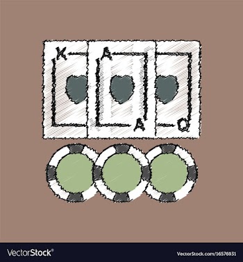Flat shading style icon playing cards and chips vector image