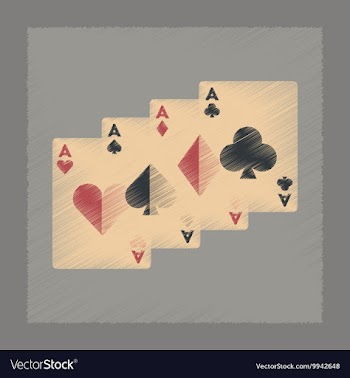 Flat shading style icon playing cards vector image