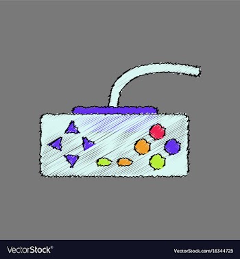 Flat shading style icon playing joystick vector image