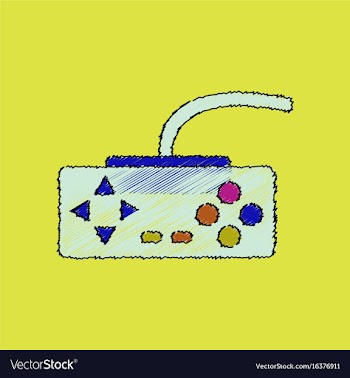 Flat shading style icon playing joystick vector image