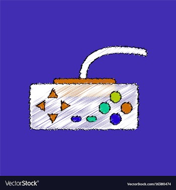 Flat shading style icon playing joystick vector image